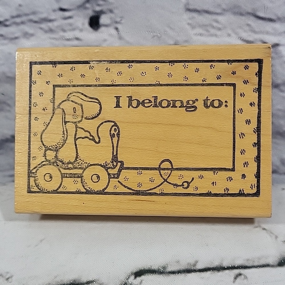 80s Daisy Kingdom Rubber Stamp Bunny Belong To Book‎ Plate 1988